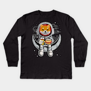 Astronaut Fastfood Shiba Inu Coin To The Moon Crypto Token Shib Army Cryptocurrency Wallet HODL Birthday Gift For Men Women Kids Long Sleeve T-Shirt